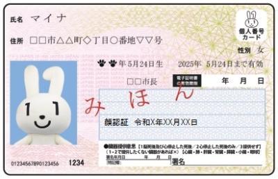 顔認証マイナンバーカード見本