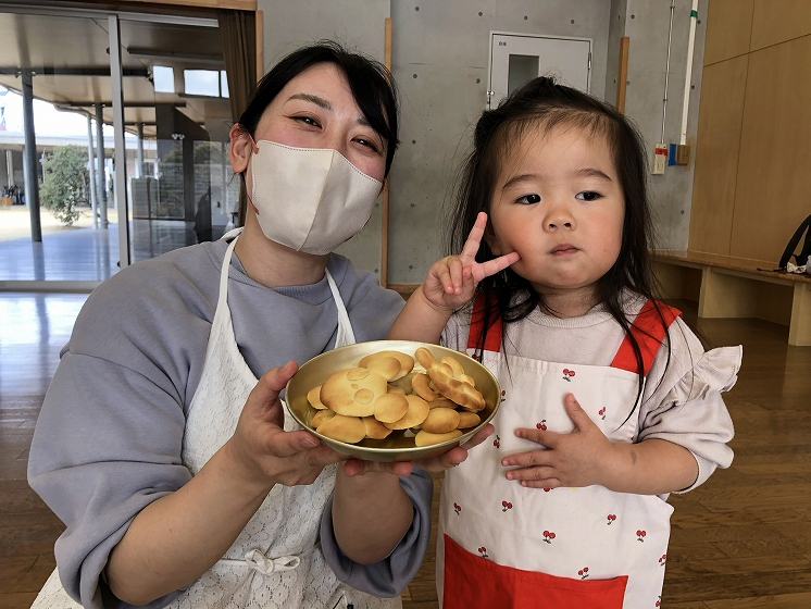 親子でバレンタインクッキー作り（できあがったクッキー）